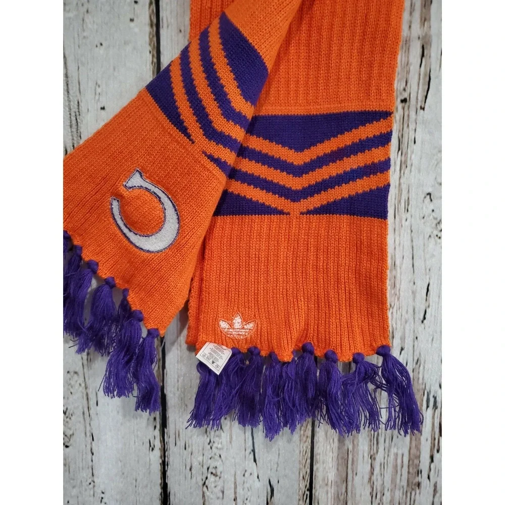 Adidas One Size Clemson‎ Tigers NCAA Fringe Orange Winter Scarf 6.5x62 NEW
